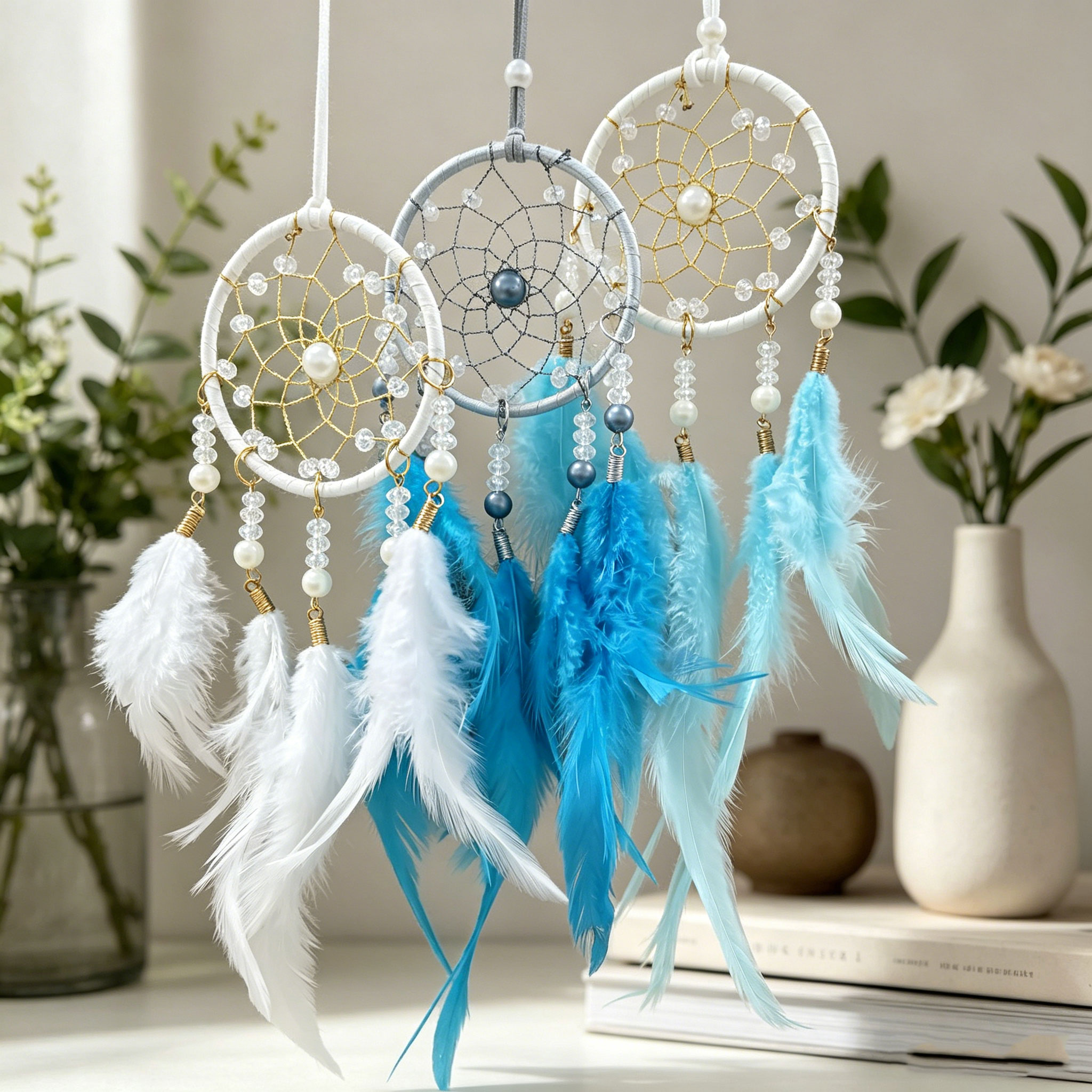 Lighting Mcqueen Bedroom Decor - Bohemian 2Pcs Small Dream Catcher Set