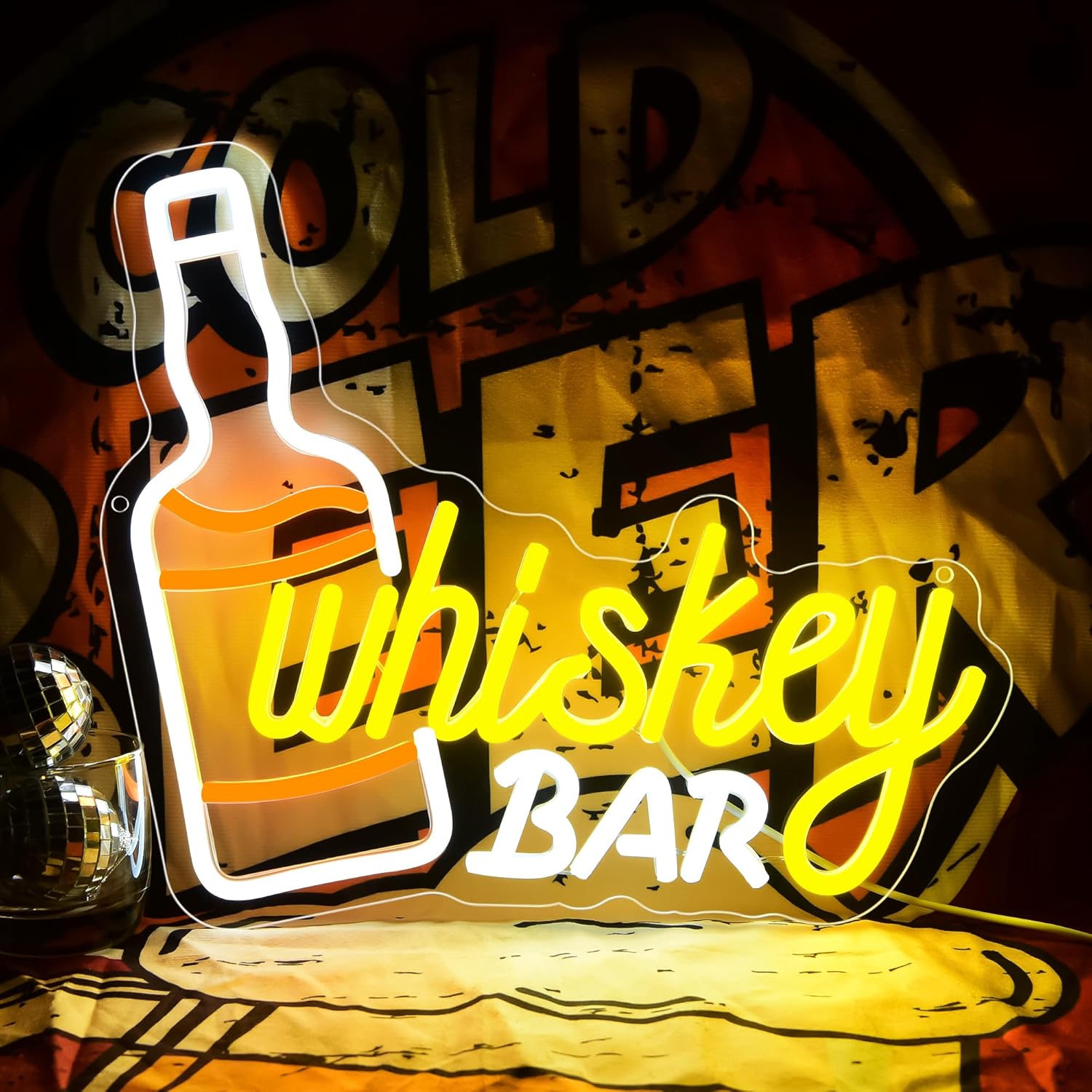Lighting Decor For Bedroom - Whiskey Bar Neon Sign Business Art