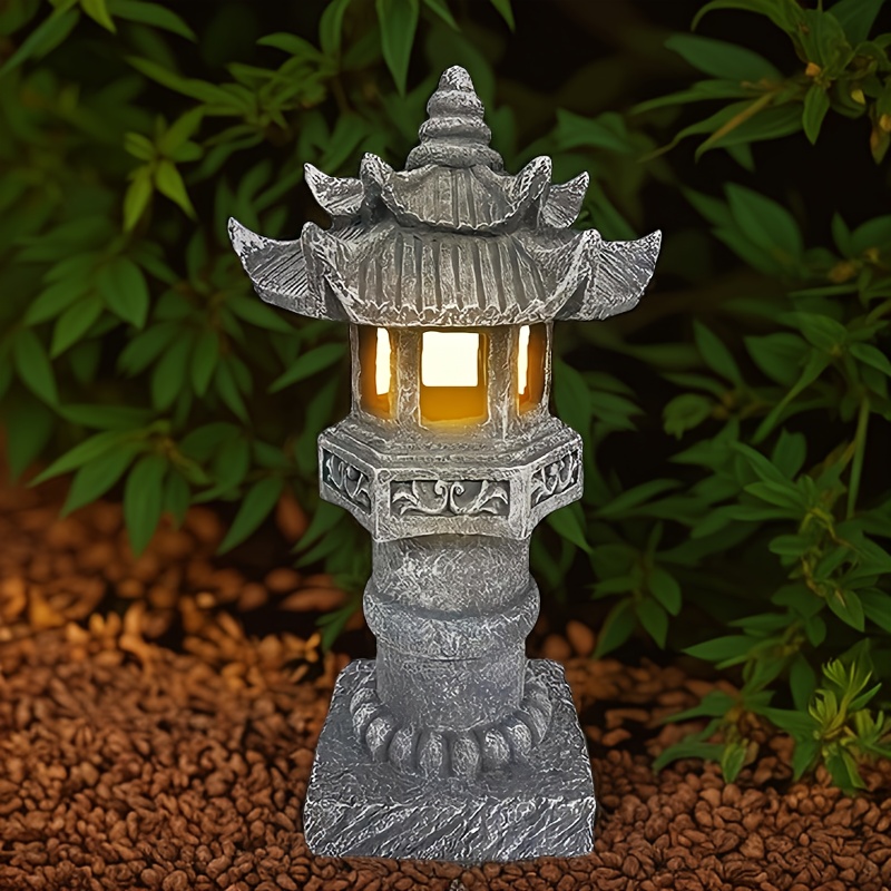 Garden Lighting Decor - Solar Pagoda Light IPX4, Japanese Pathway