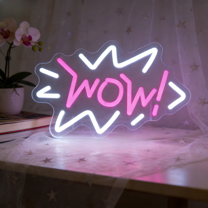 Lighting Decor Wow - Wow Neon Sign LED Night Light