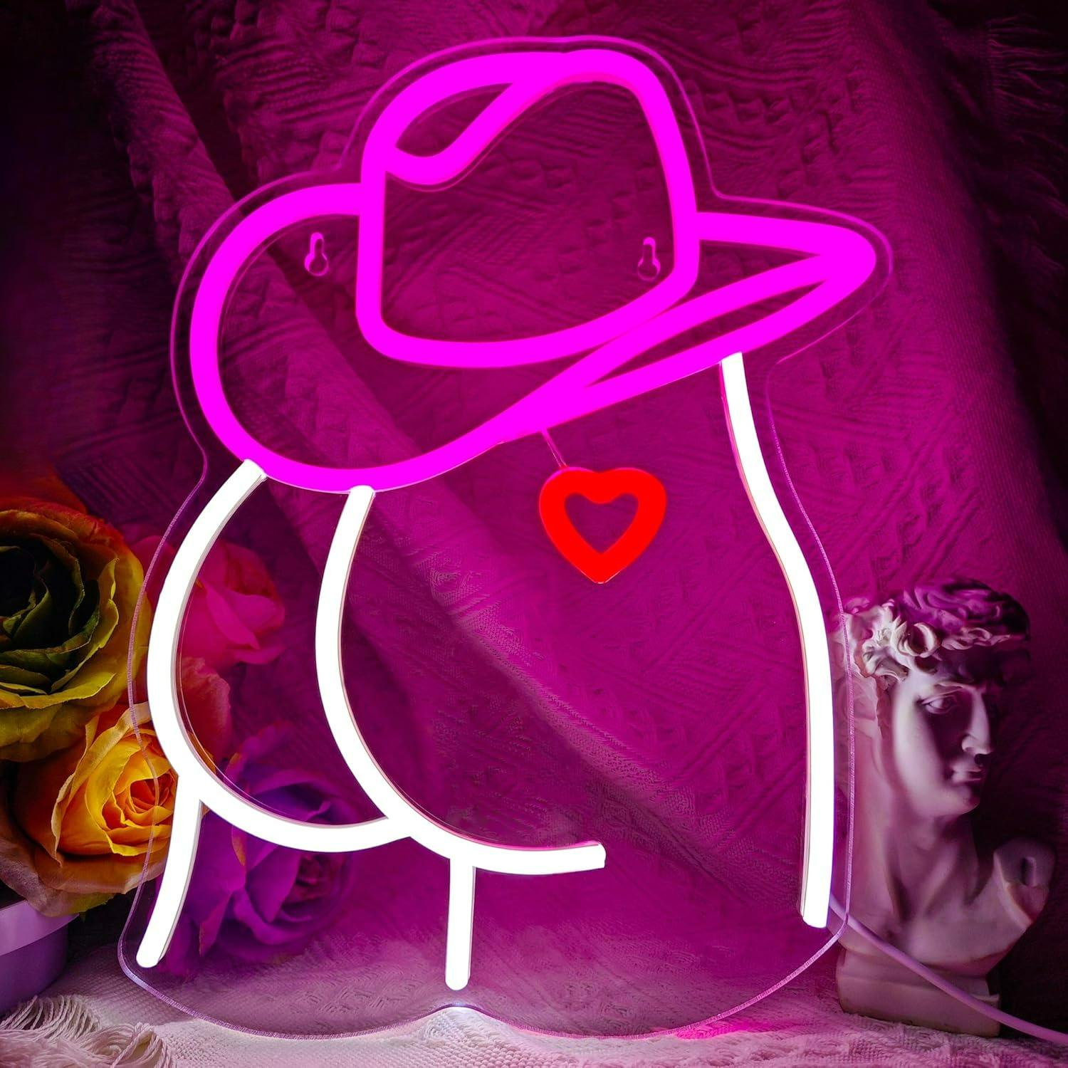 Wedding Lighting And Decor - Cowgirl Neon Sign Dimmable LED Light
