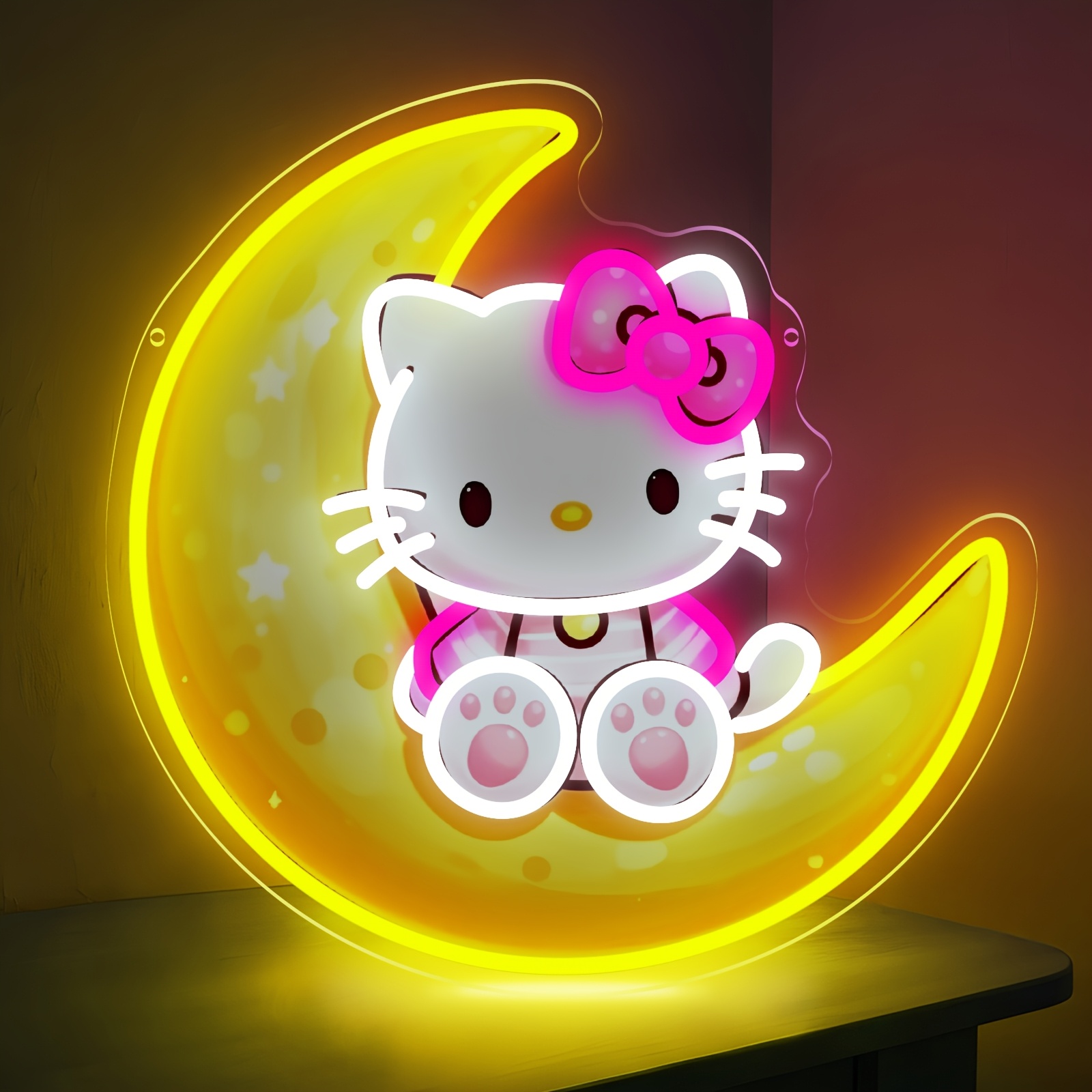 Lighting Room Decor Items - Hello Kitty on Moon Yellow Cute