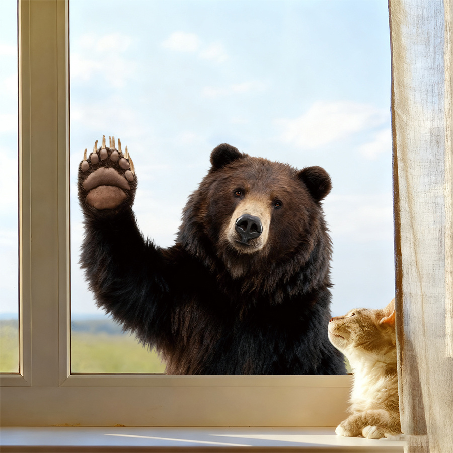 Lighting Mcqueen Bedroom Decor - 1Pc Lifelike Bear Wall Sticker with
