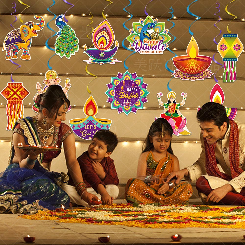 Lighting Decor For Diwali - Diwali Hanging Swirls Smooth Diwali Hanging