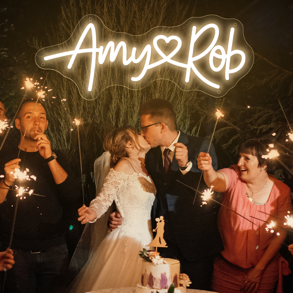 Neon Sign Custom Led - Custom Wedding Neon Sign Couple Name
