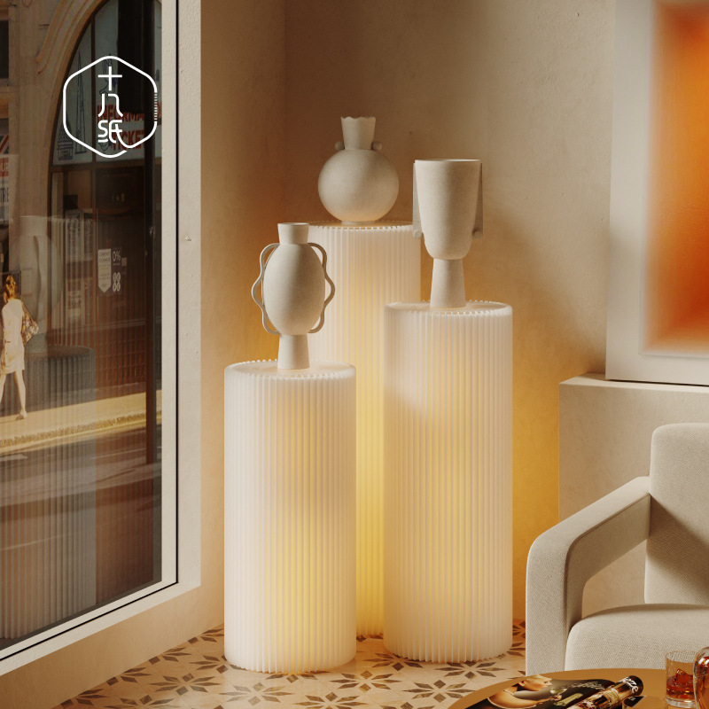 Lighting And Decor Magazine - 18-Tier Paper Cylinder Shelf Figurines, With