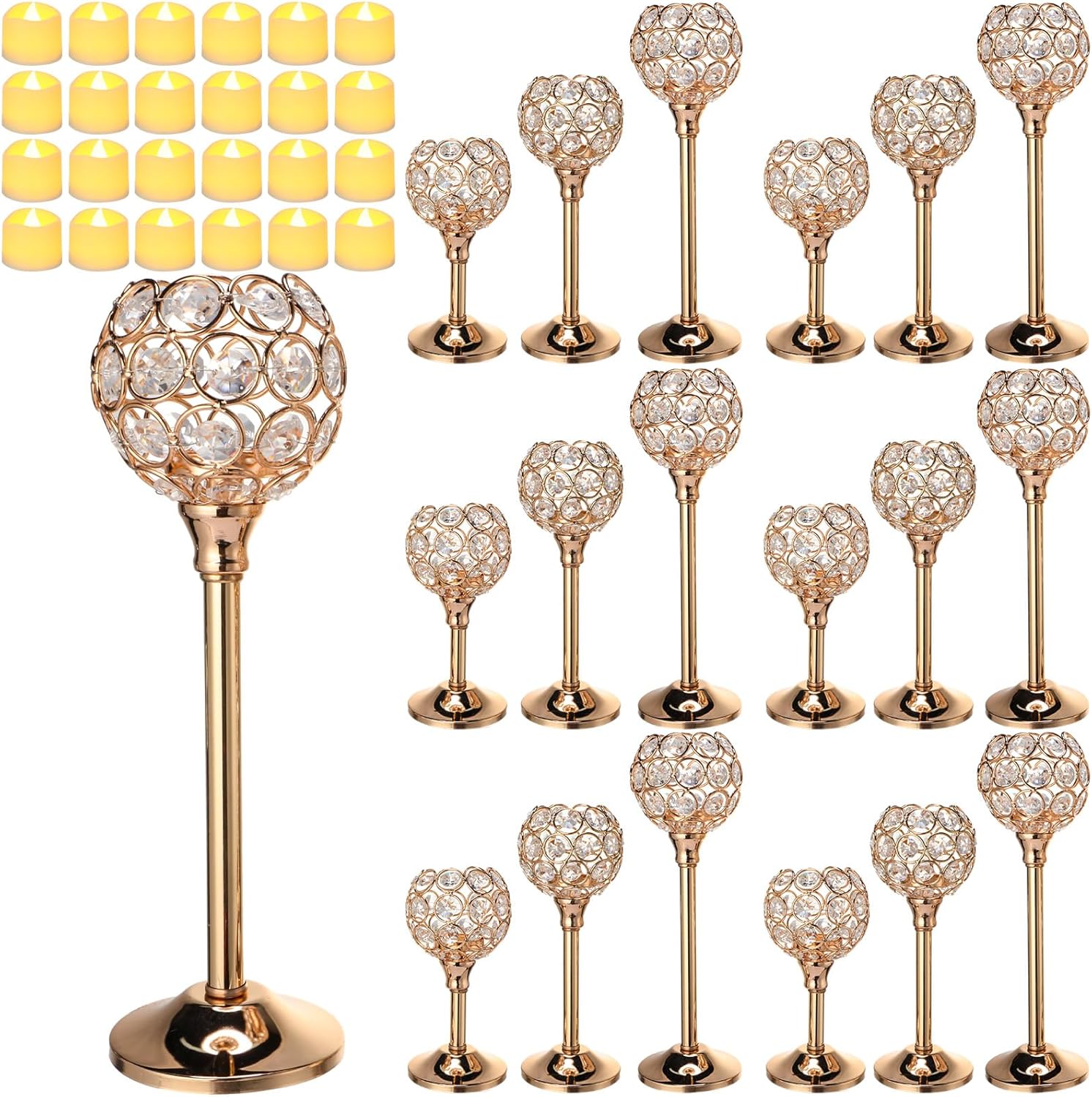 Wedding Lighting And Decor - 42 Pcs Crystal Candle Holders with