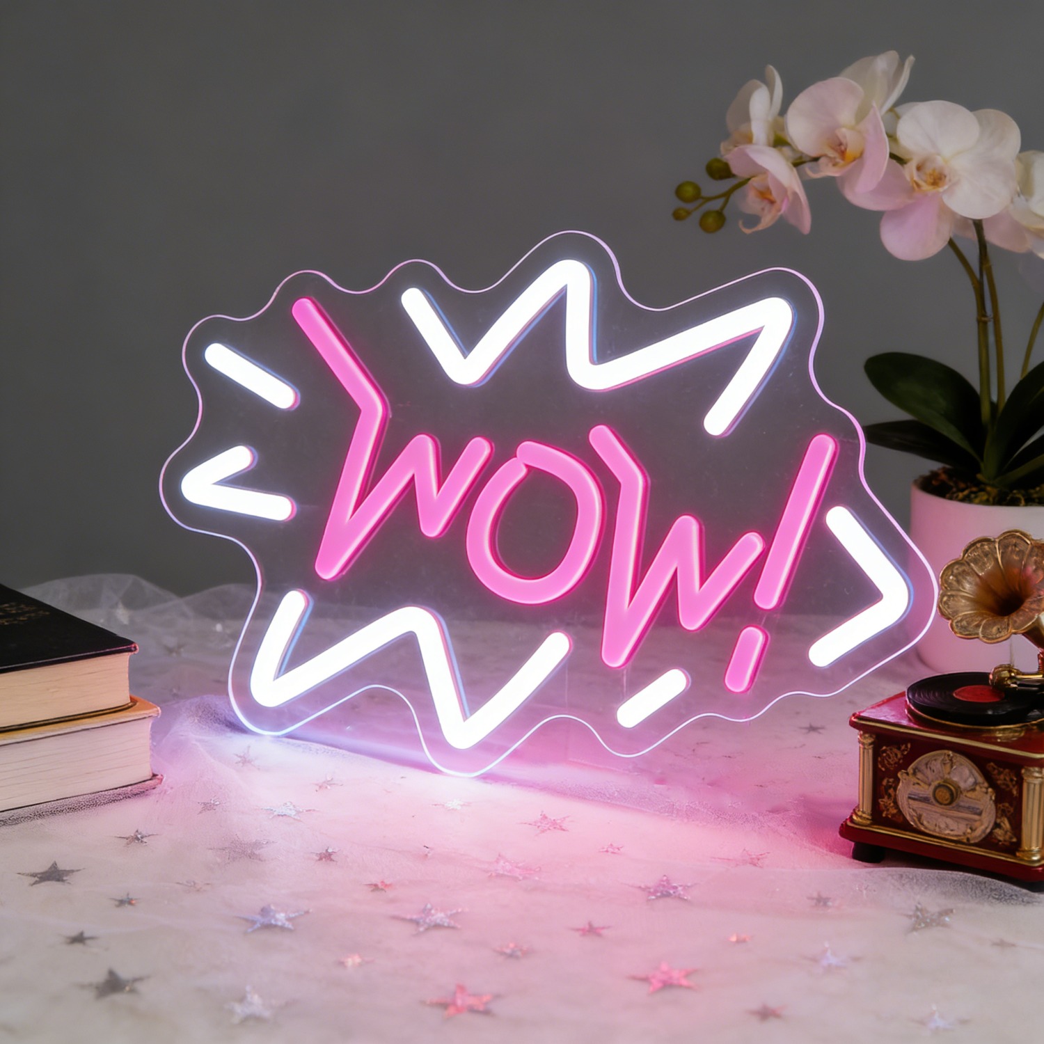 Lighting Decor Wow - WOW Neon Sign LED Wave Design