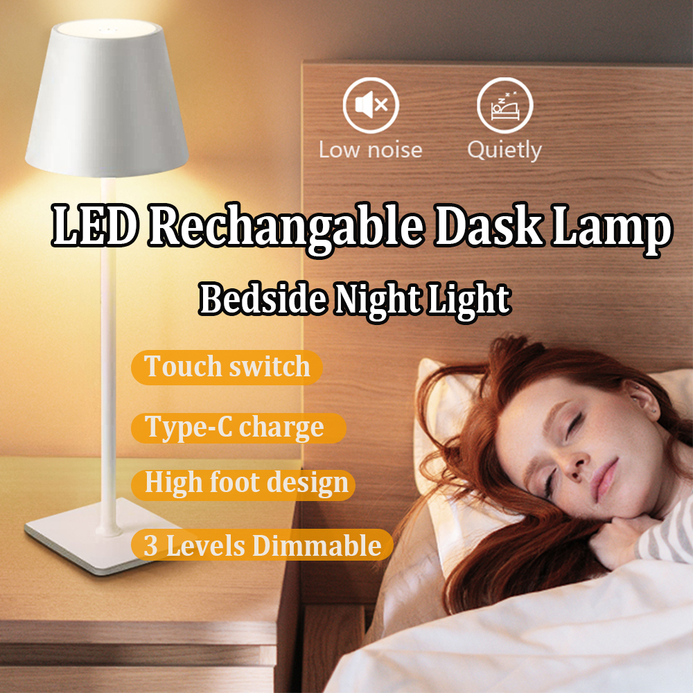 Lighting Decor For Bedroom - LED Rechargeable Desk Light Wireless Table