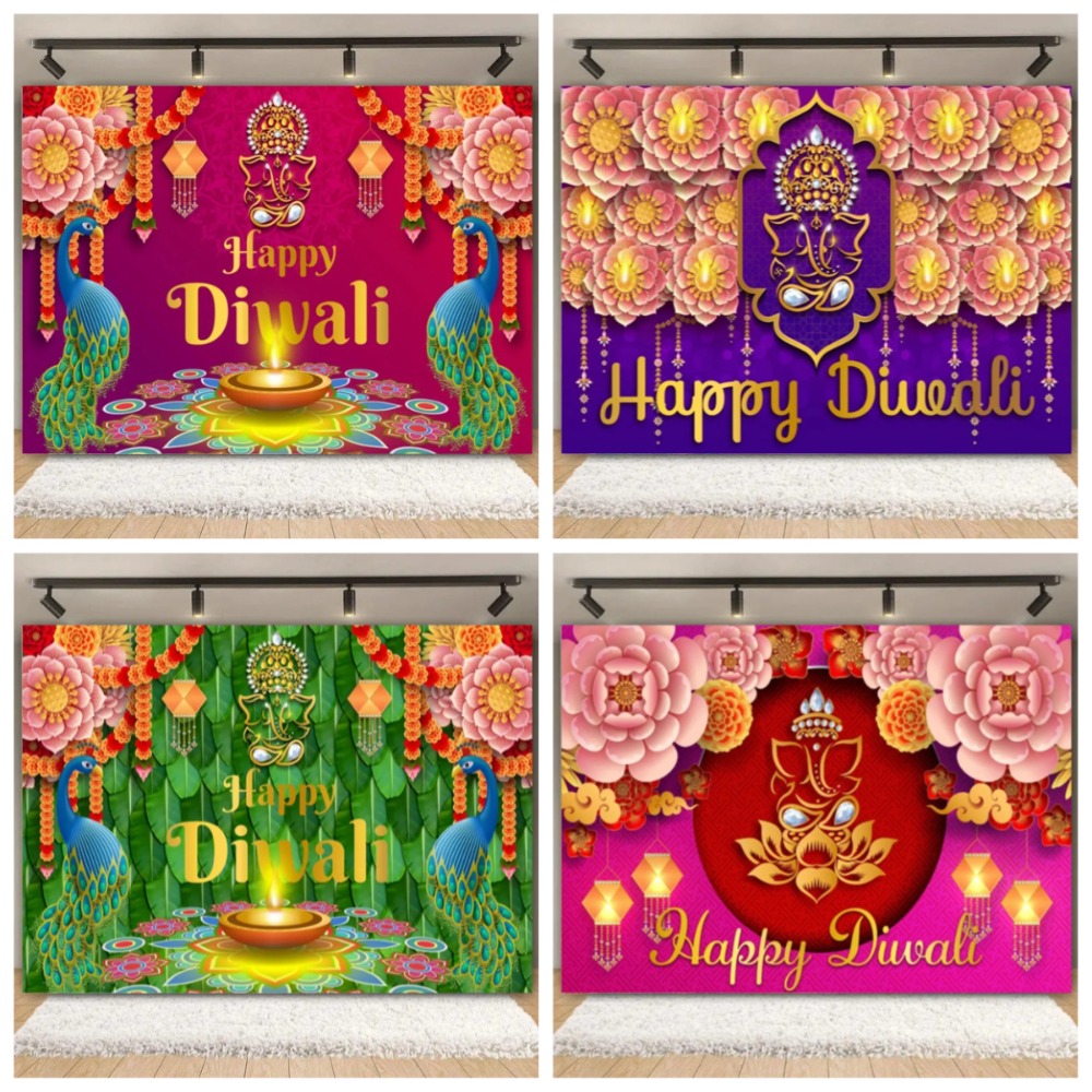 Lighting Decor For Diwali - Happy Diwali Festival Backdrop Supplies Indian