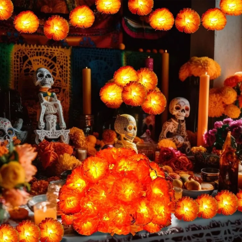 5 Ft LED Orange Marigold Garla – Lighting Decor For Diwali recenzja i cena