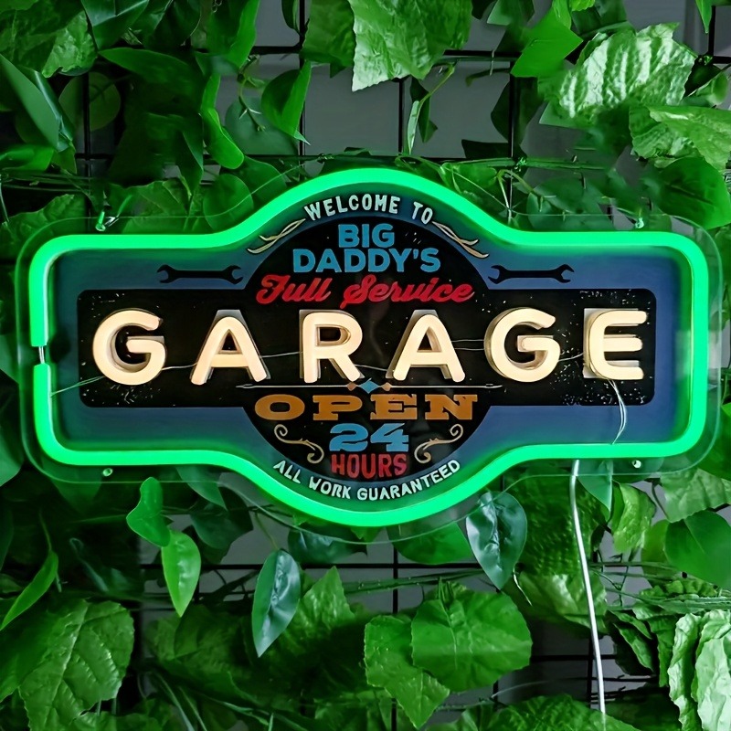 Retro Garage LED Neon Sign UV  – Garage Lighting Decor recenzja i cena