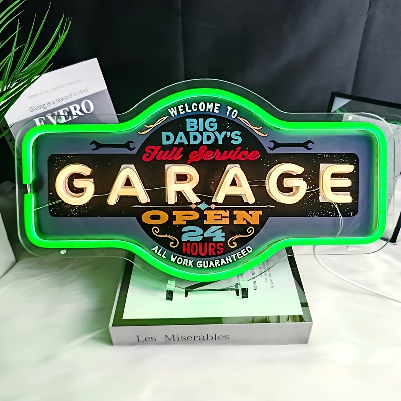 Retro Garage LED Neon Sign UV  – Garage Lighting Decor recenzja i cena