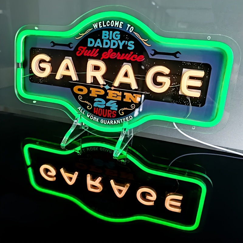 Retro Garage LED Neon Sign UV  – Garage Lighting Decor recenzja i cena