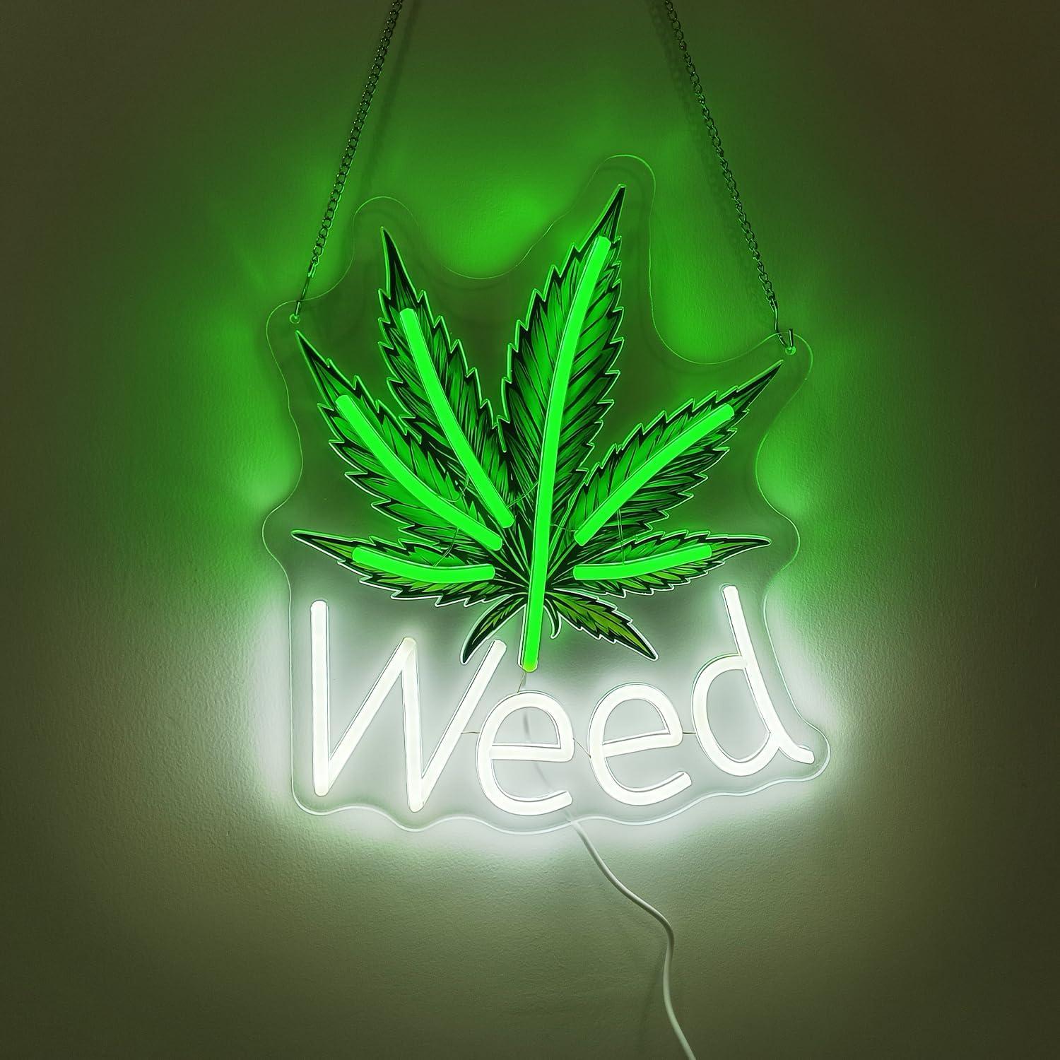 Weed Neon Sign Leaf LED Lights – Garage Lighting Decor recenzja i cena
