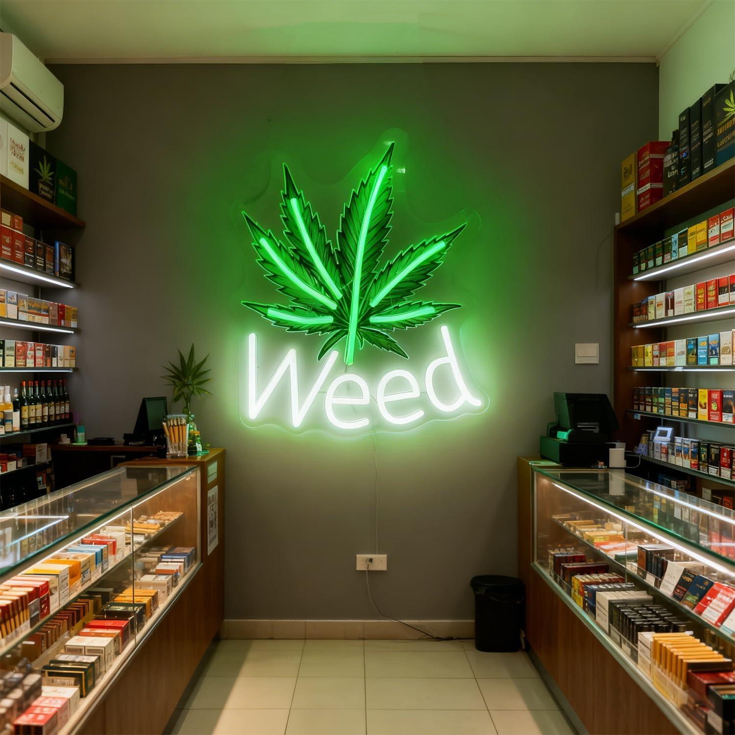 Weed Neon Sign Leaf LED Lights – Garage Lighting Decor recenzja i cena