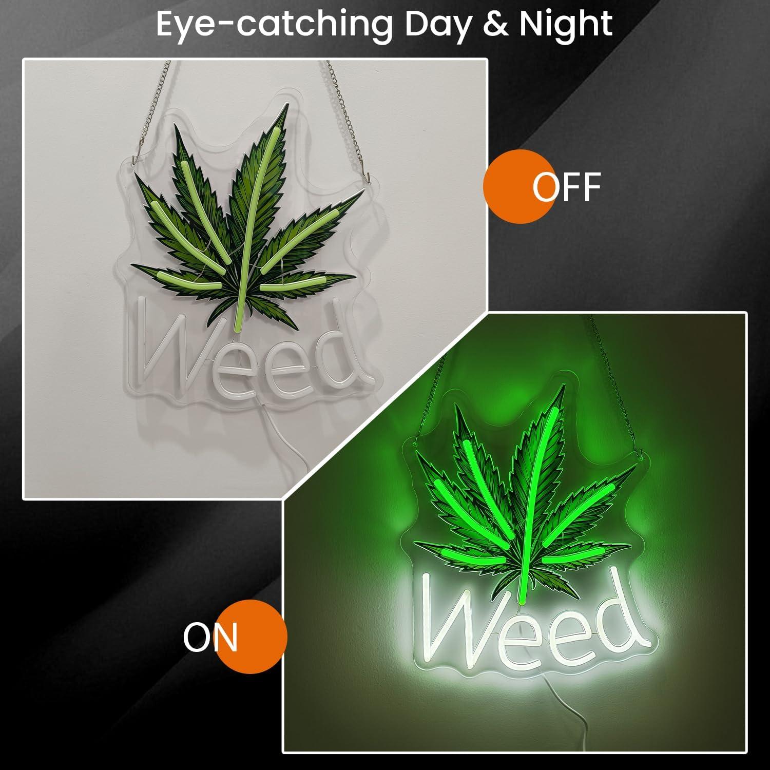 Weed Neon Sign Leaf LED Lights – Garage Lighting Decor recenzja i cena