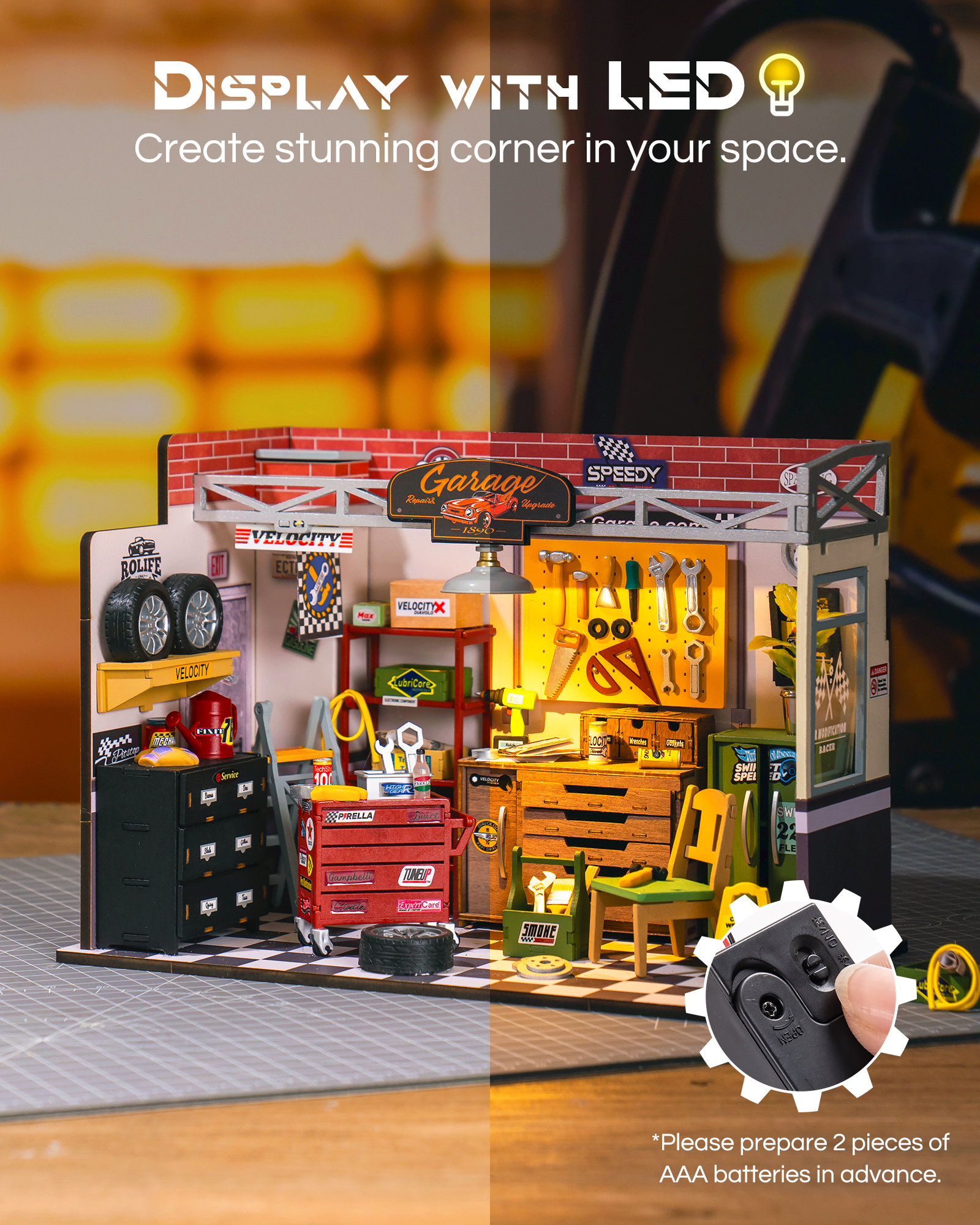 Robotime Rolife Mini Garage Wo – Garage Lighting Decor recenzja i cena