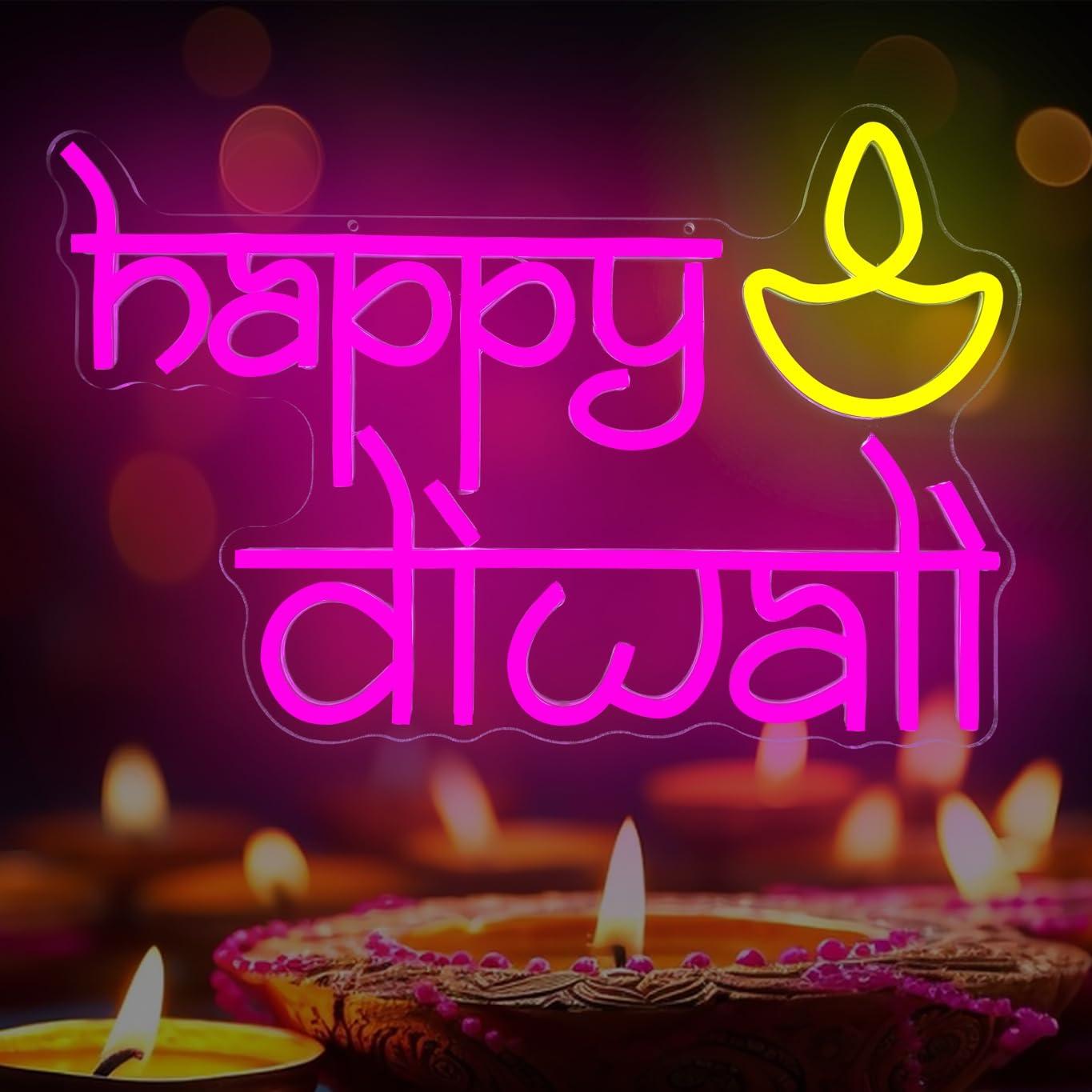 Happy Diwali Neon Sign USB Pow – Lighting Decor For Bedroom recenzja i cena