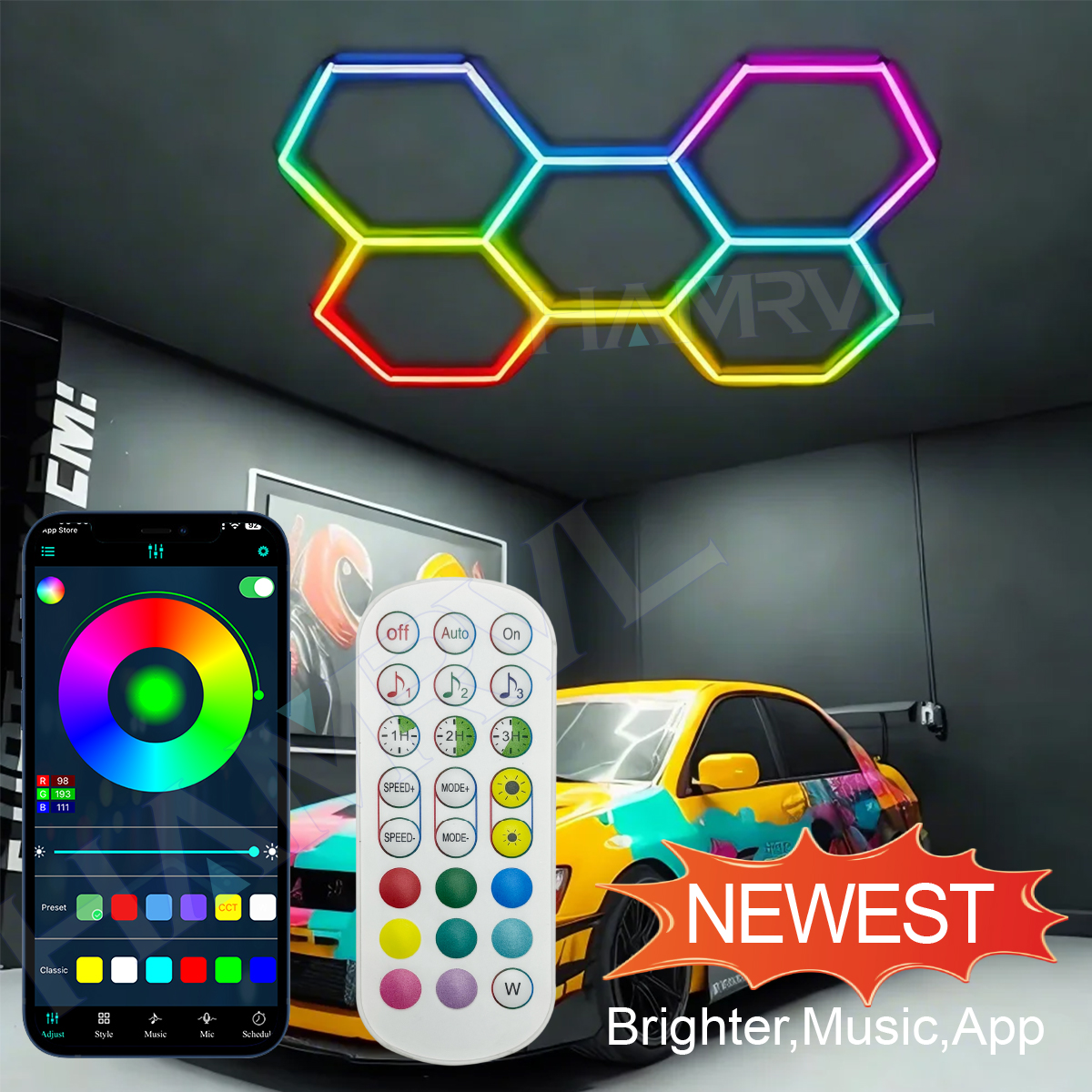 Hexagonal LED Ceiling Light wi – Garage Lighting Decor recenzja i cena