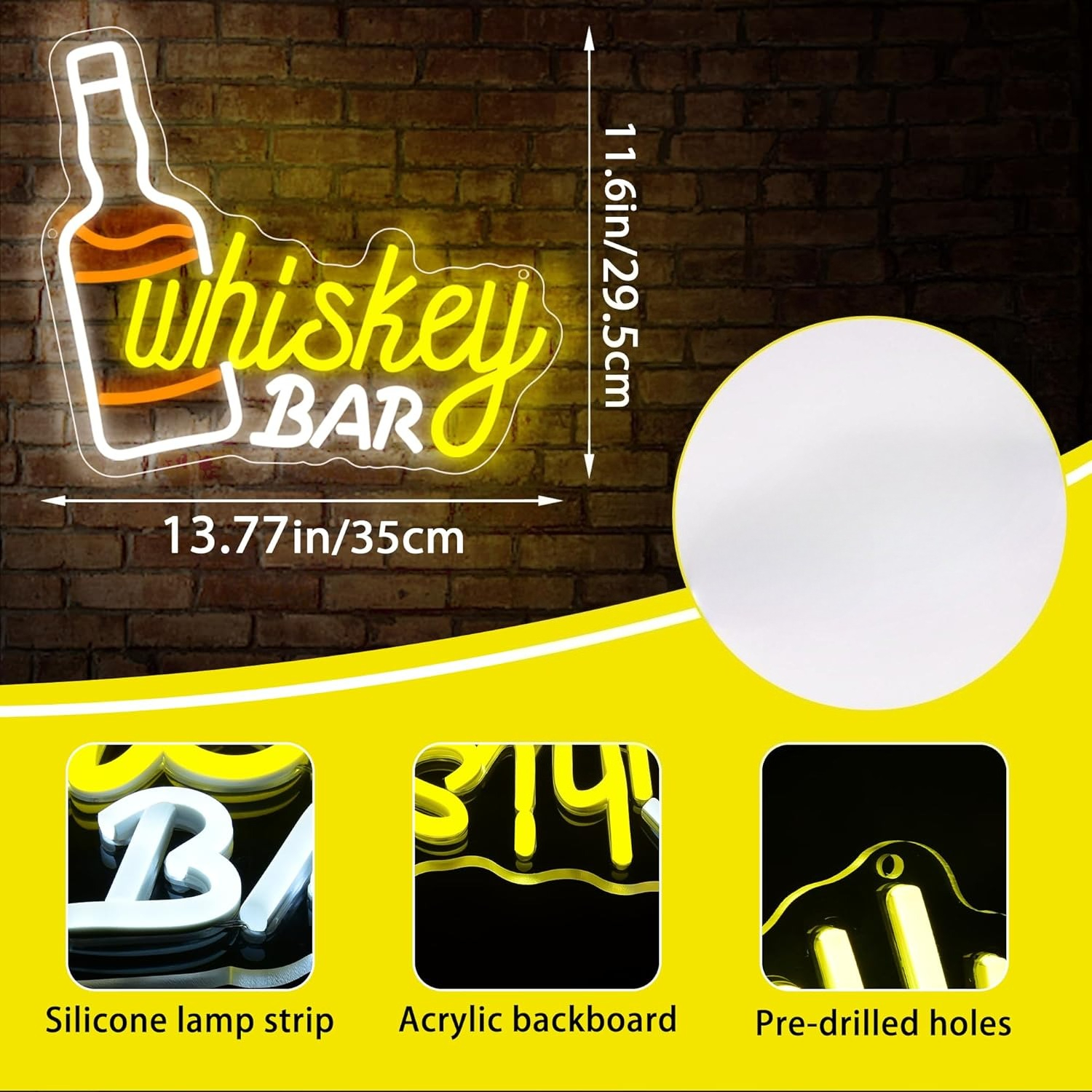 Whiskey Bar Neon Sign Business – Lighting Decor For Bedroom recenzja i cena