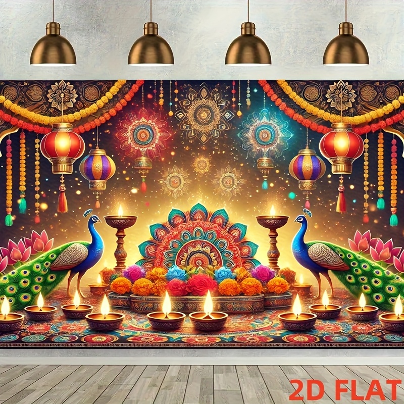 Diwali Peacock Lantern Tapestr – Lighting Decor For Diwali recenzja i cena