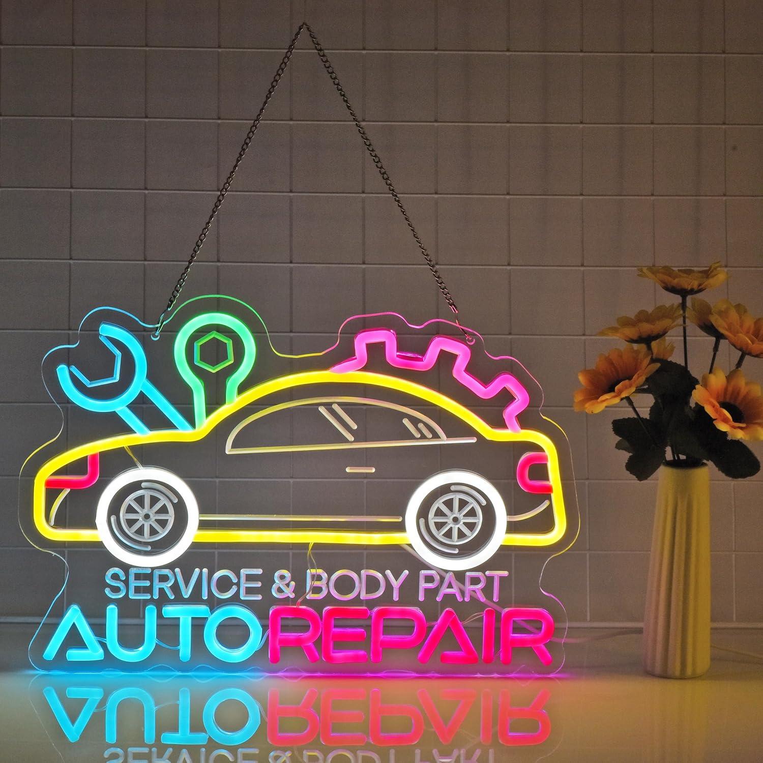 Auto Repair Neon Sign Neon Lig – Garage Lighting Decor recenzja i cena