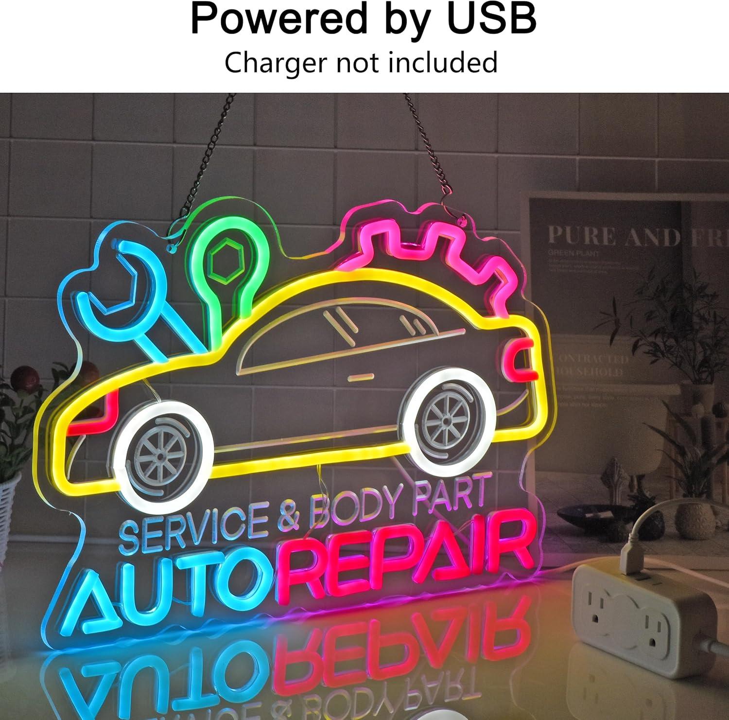 Auto Repair Neon Sign Neon Lig – Garage Lighting Decor recenzja i cena