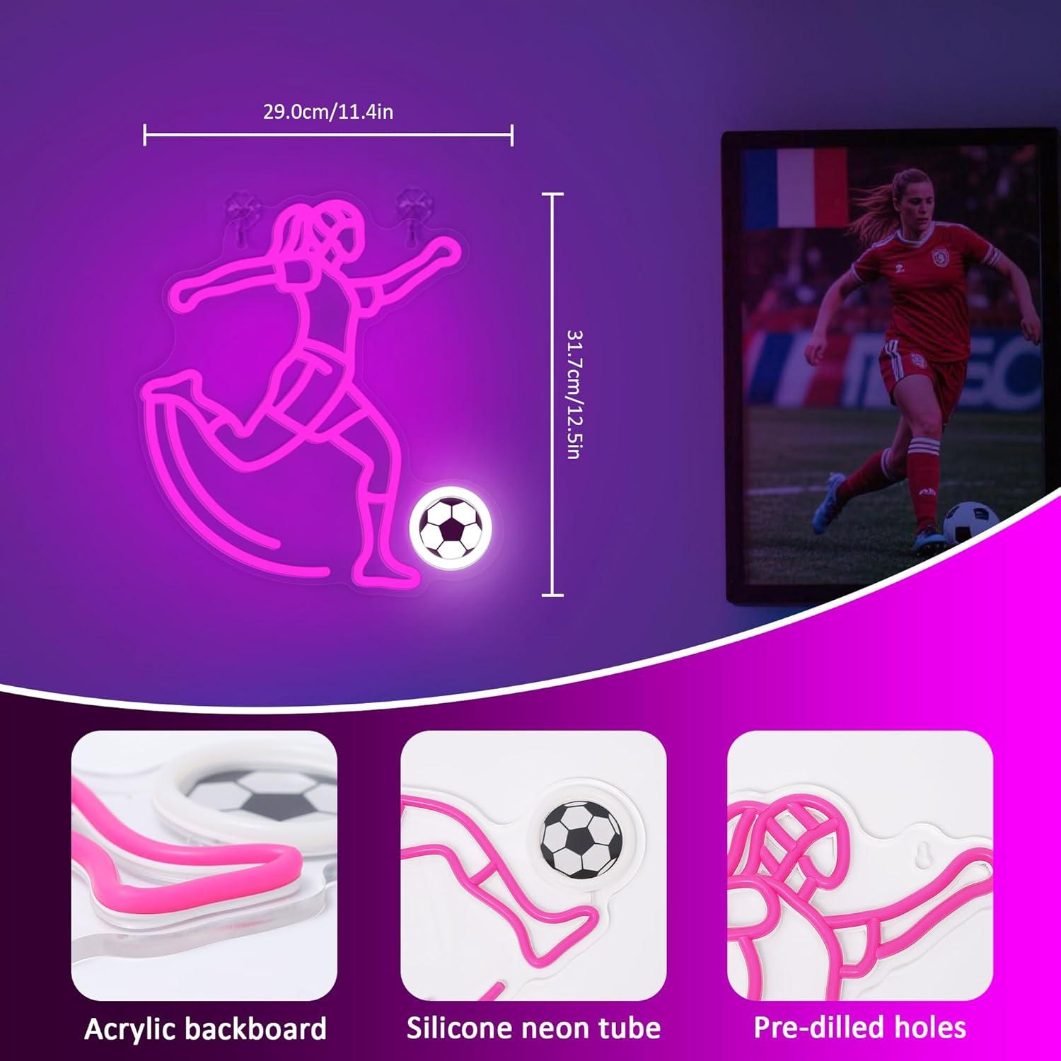 Soccer Neon Sign Sport USB Pow – Lighting Decor For Bedroom recenzja i cena