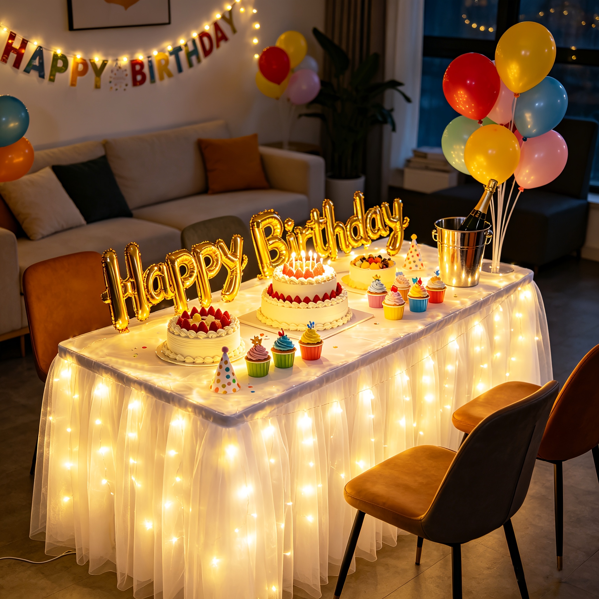 White Tulle LED Table Skirt, 6 – Lighting Decor For Diwali recenzja i cena
