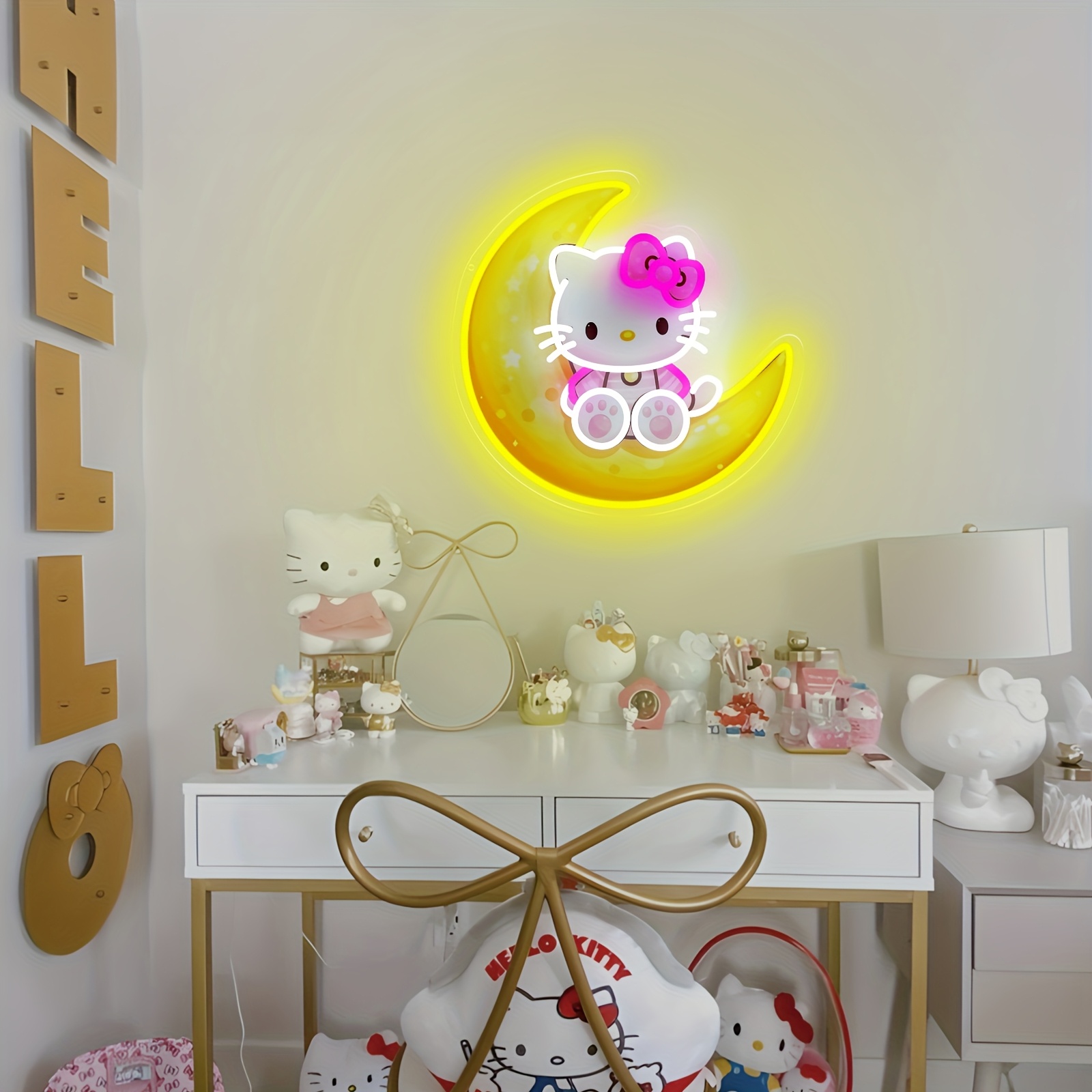 Hello Kitty on Moon Yellow Cut – Lighting Room Decor Items recenzja i cena
