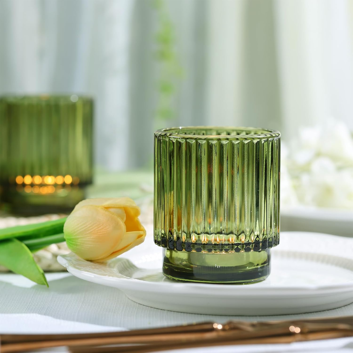 8pcs Green Votive Candle Holde – Wedding Lighting And Decor recenzja i cena