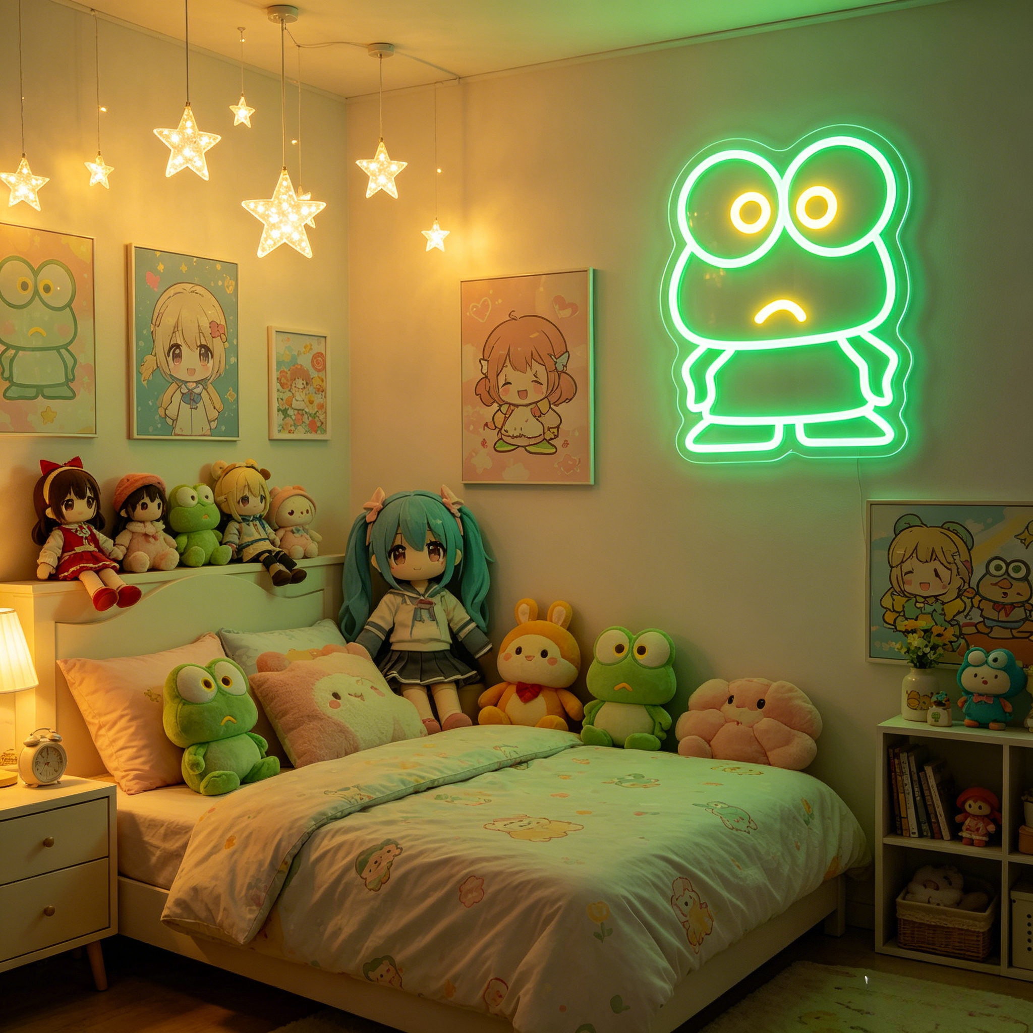 Cute Keroppi Neon Sign for Hom – Lighting Room Decor Items recenzja i cena