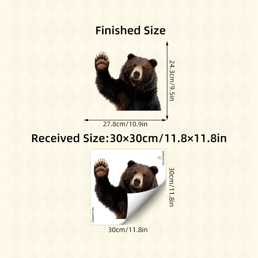 1Pc Lifelike Bear Wall Sticker – Lighting Mcqueen Bedroom Decor recenzja i cena