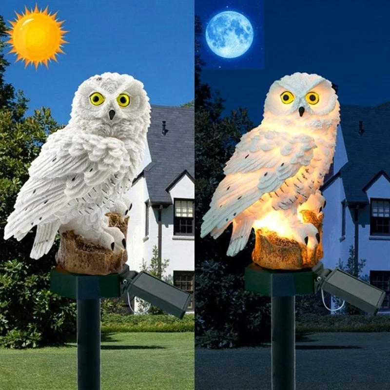 Solar Owl Statue Garden Light  – Garden Lighting Decor recenzja i cena