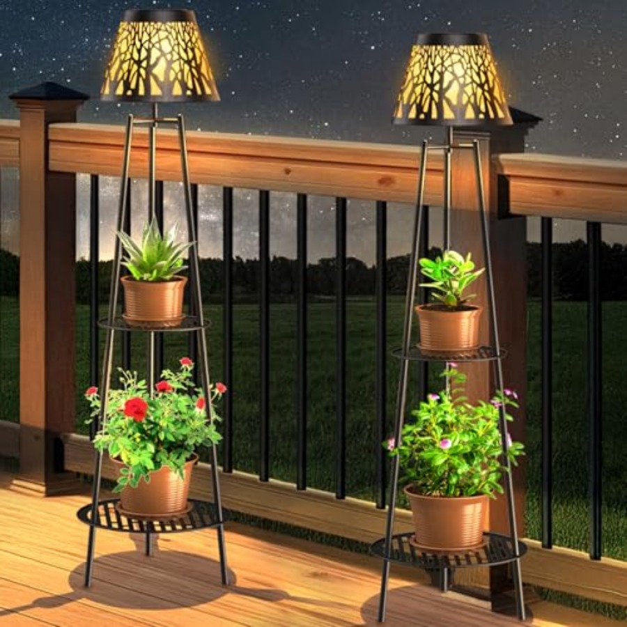 2 Pack Outdoor Solar Floor Lam – Garden Lighting Decor recenzja i cena