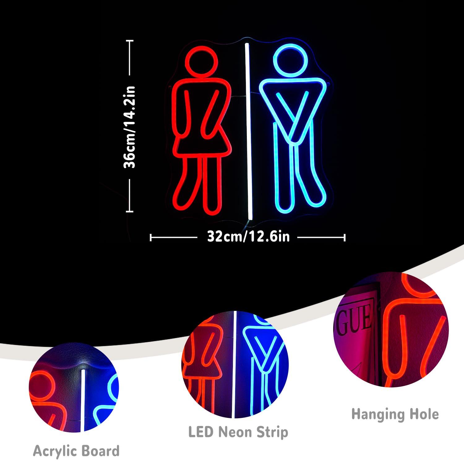 Restroom Neon Signs Toilets US – Lighting Decor For Bedroom recenzja i cena