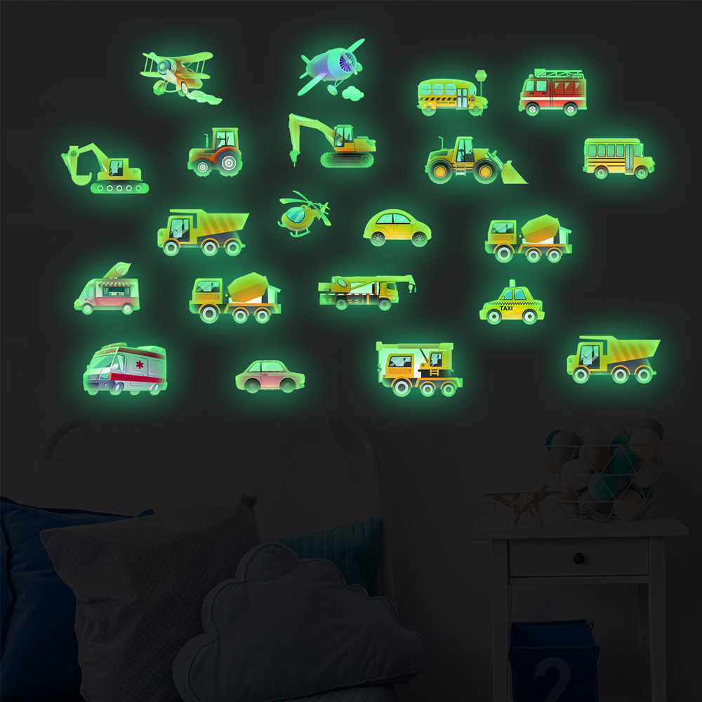 Luminous Car Wall Sticker 21Pc – Lighting Mcqueen Bedroom Decor recenzja i cena