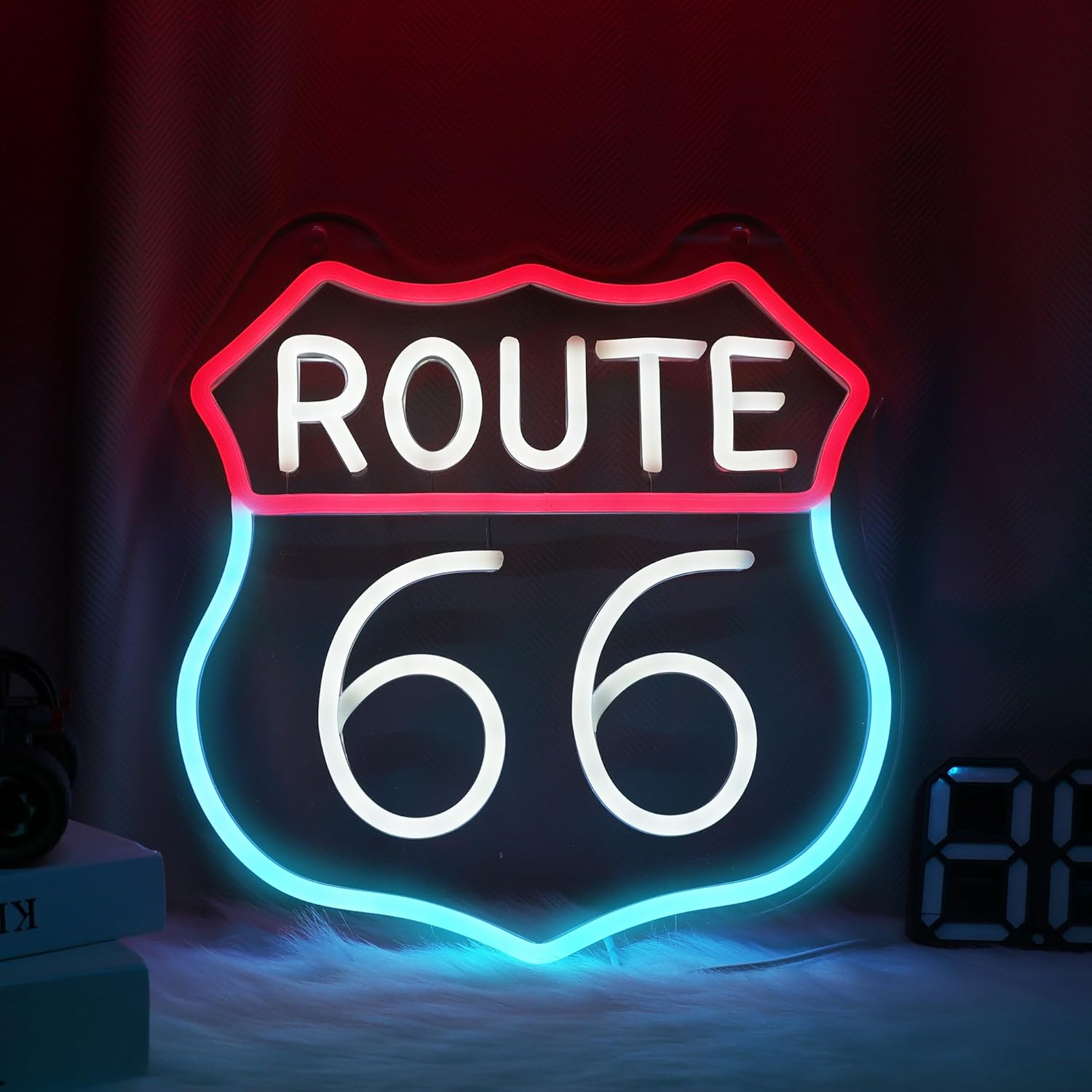 Route 66 Neon Sign Art Wall Li – Garage Lighting Decor recenzja i cena