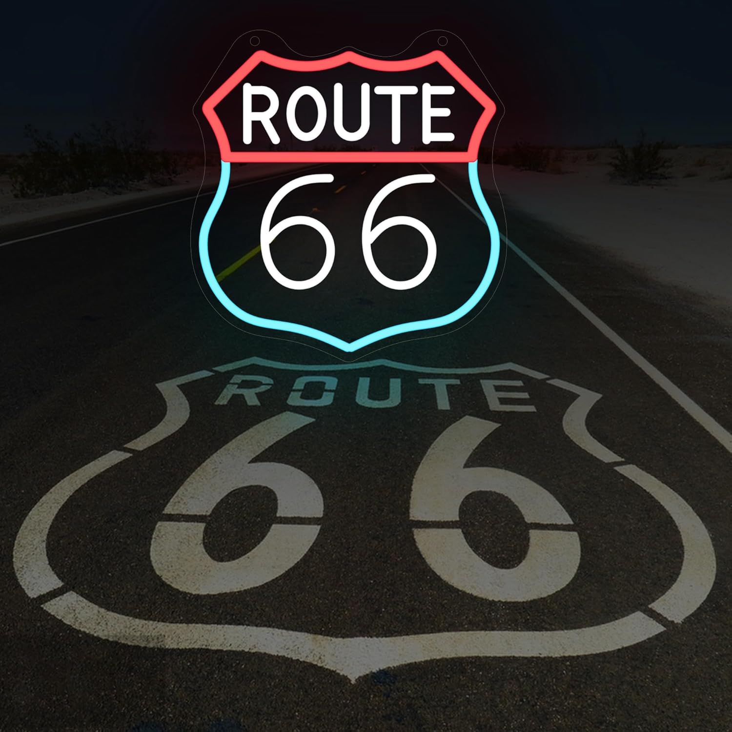Route 66 Neon Sign Art Wall Li – Garage Lighting Decor recenzja i cena
