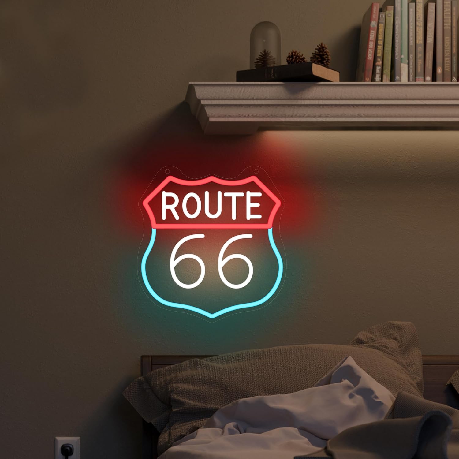 Route 66 Neon Sign Art Wall Li – Garage Lighting Decor recenzja i cena