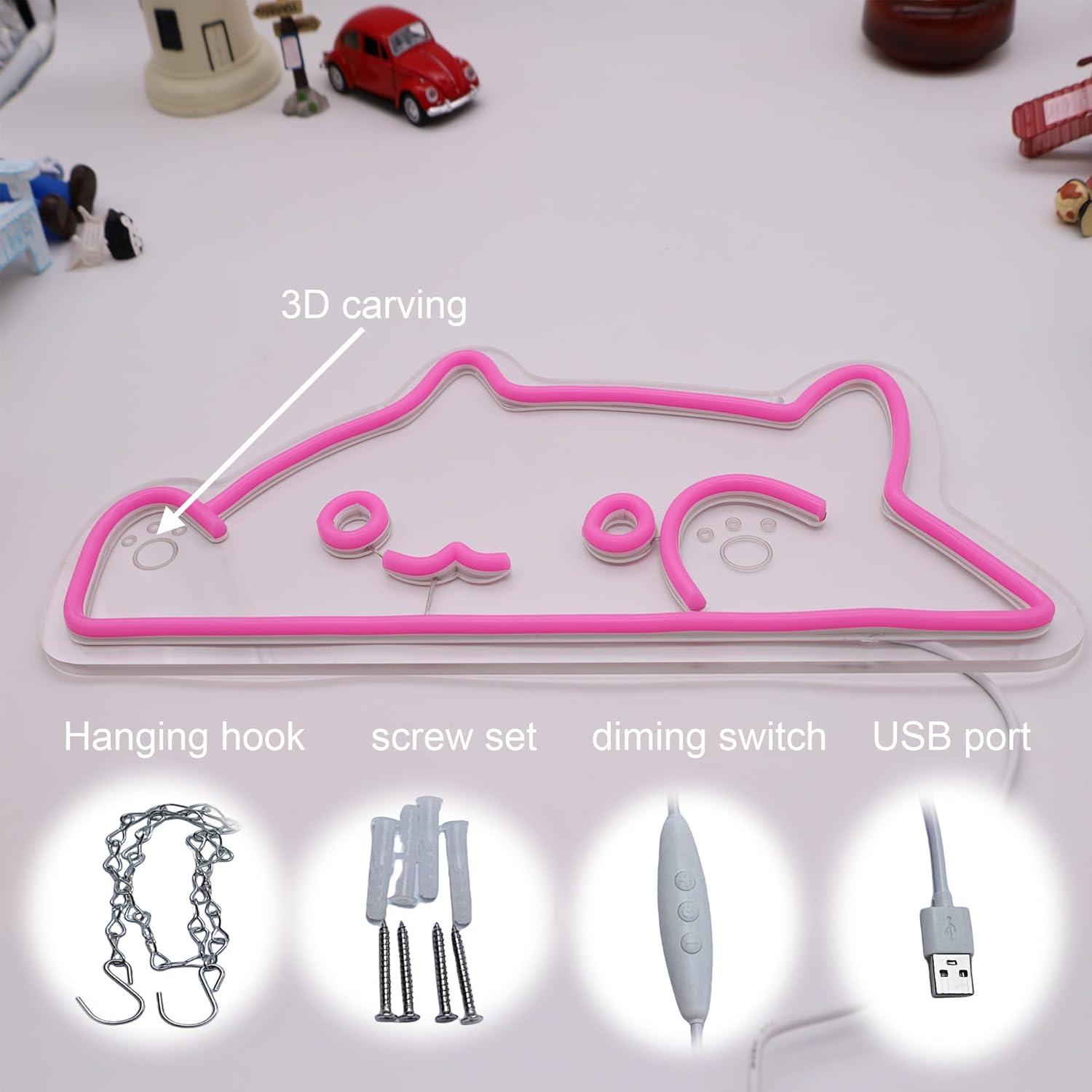 Cat Neon Sign Animal USB Dimma – Lighting Decor For Bedroom recenzja i cena