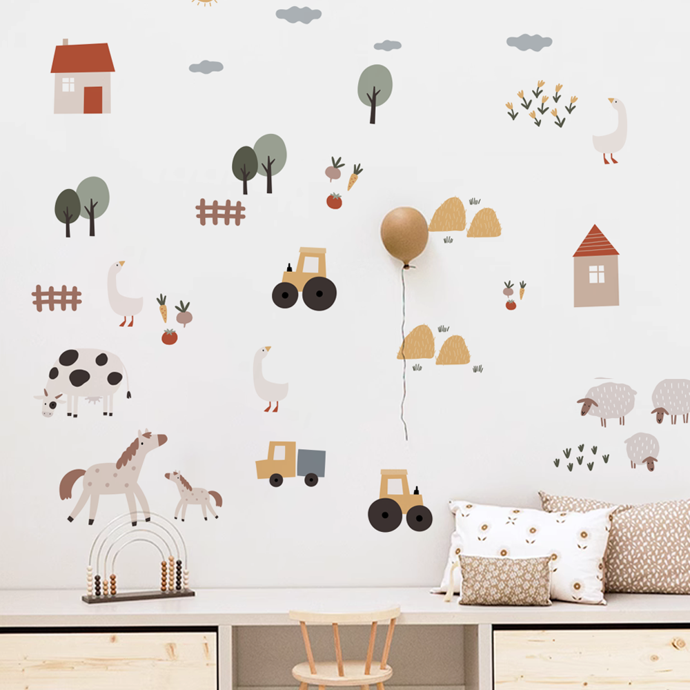 Boho Cartoon Cute Cows Farm An – Lighting Mcqueen Bedroom Decor recenzja i cena