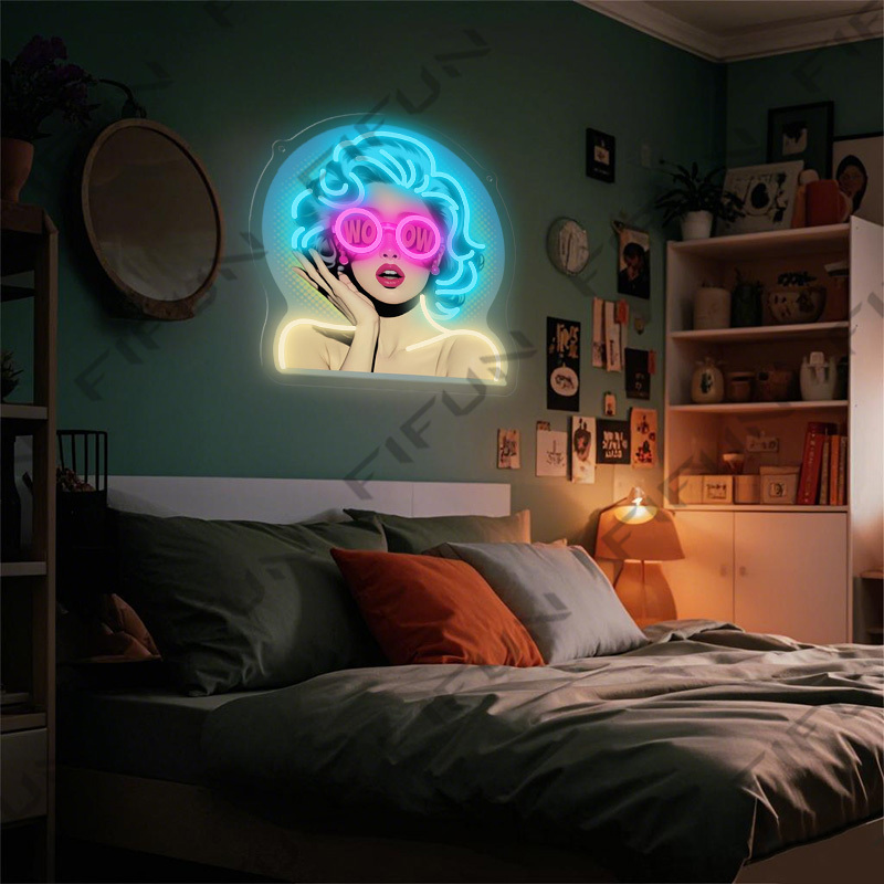 WOW Curl Girl Neon Sign UV Pri – Lighting Decor Wow recenzja i cena