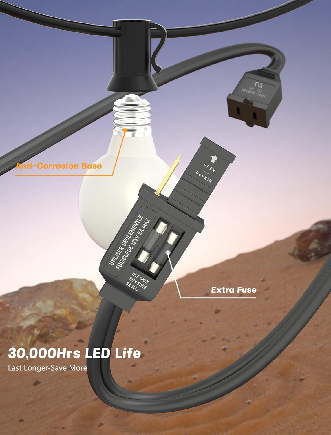 50FT Outdoor String Lights wit – String Light Outdoor recenzja i cena