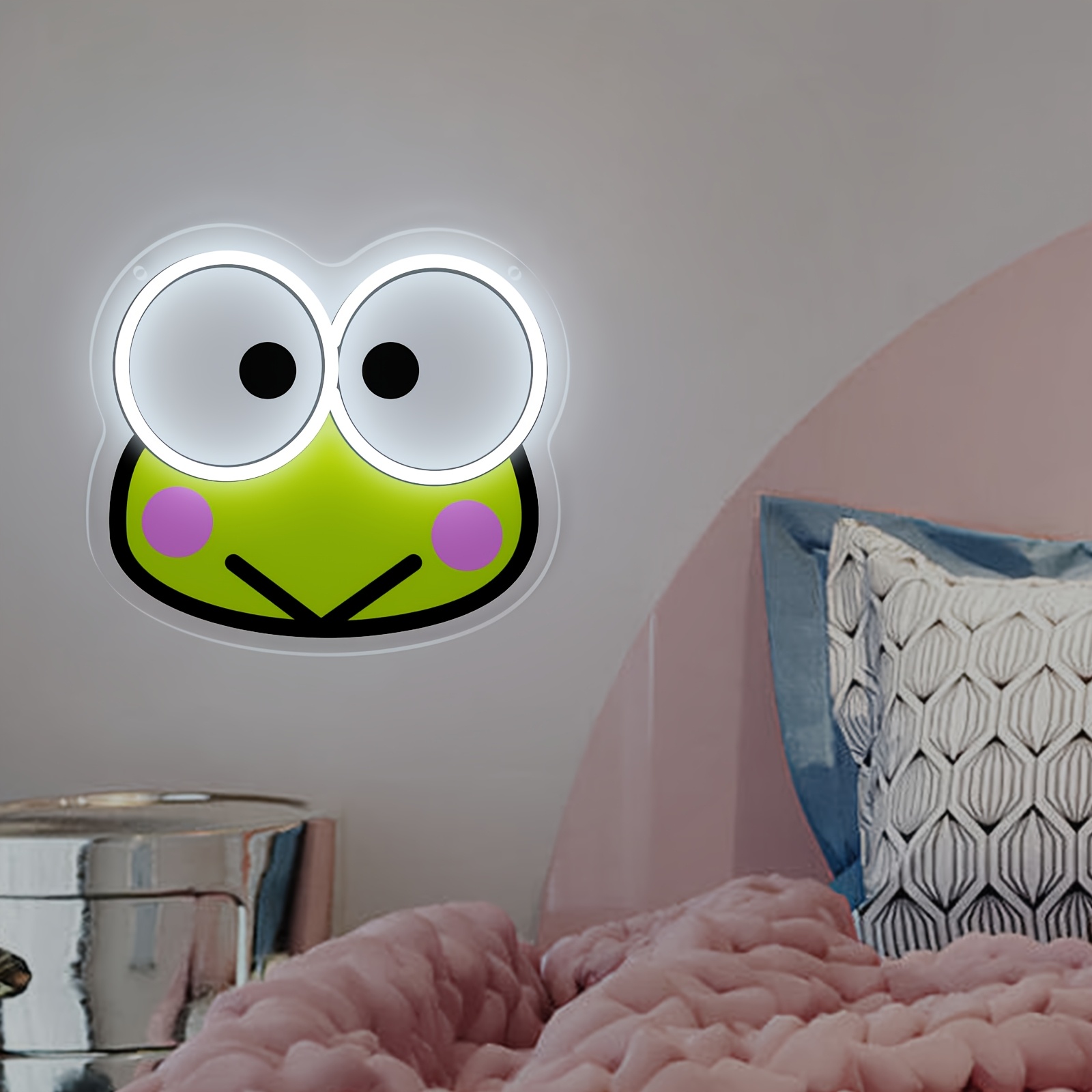 Keroppi Neon Sign Big-Eyed Fro – Lighting Room Decor Items recenzja i cena