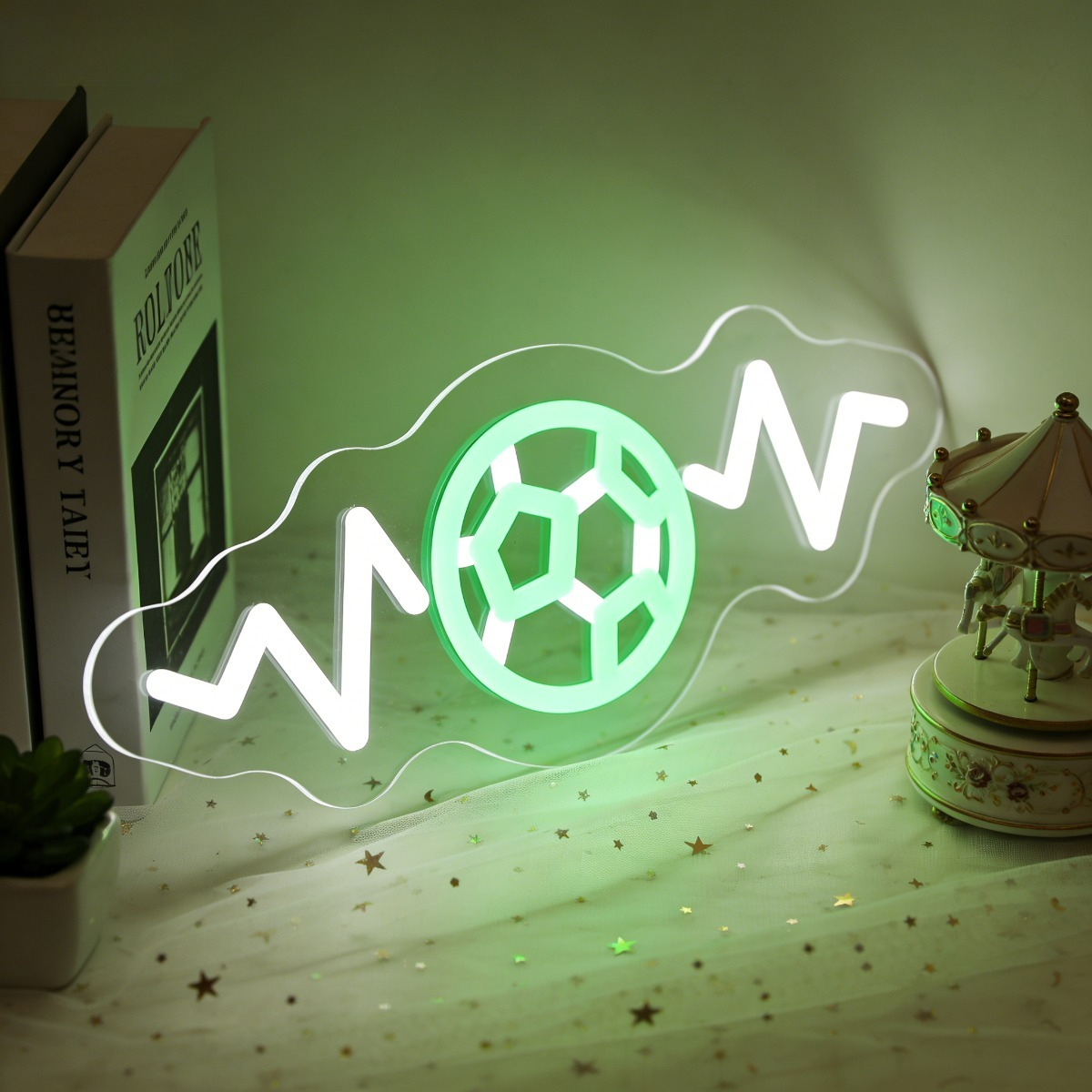 WOW Football Neon Sign LED Gre – Lighting Decor Wow recenzja i cena