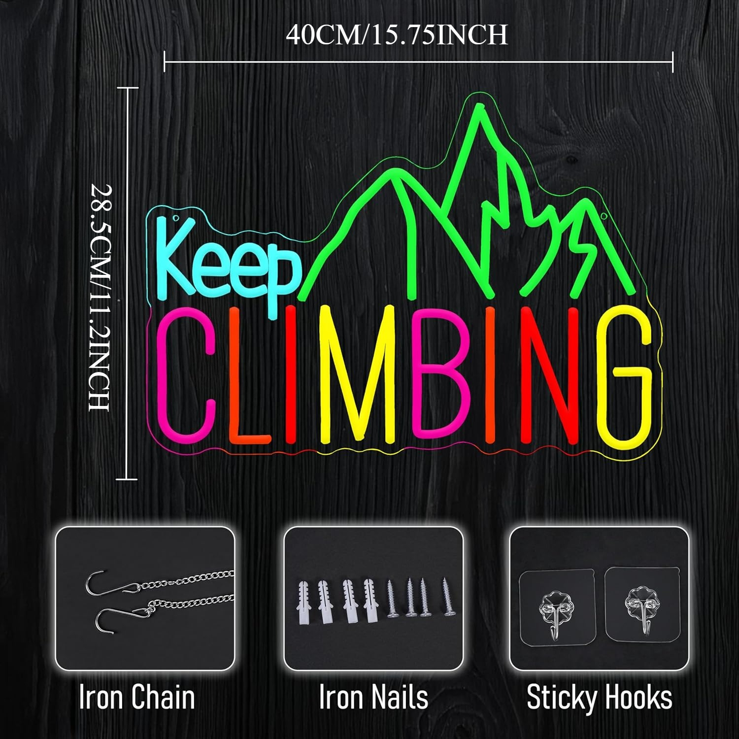 Keep Climbing Neon Sign USB Le – Garden Lighting Decor recenzja i cena