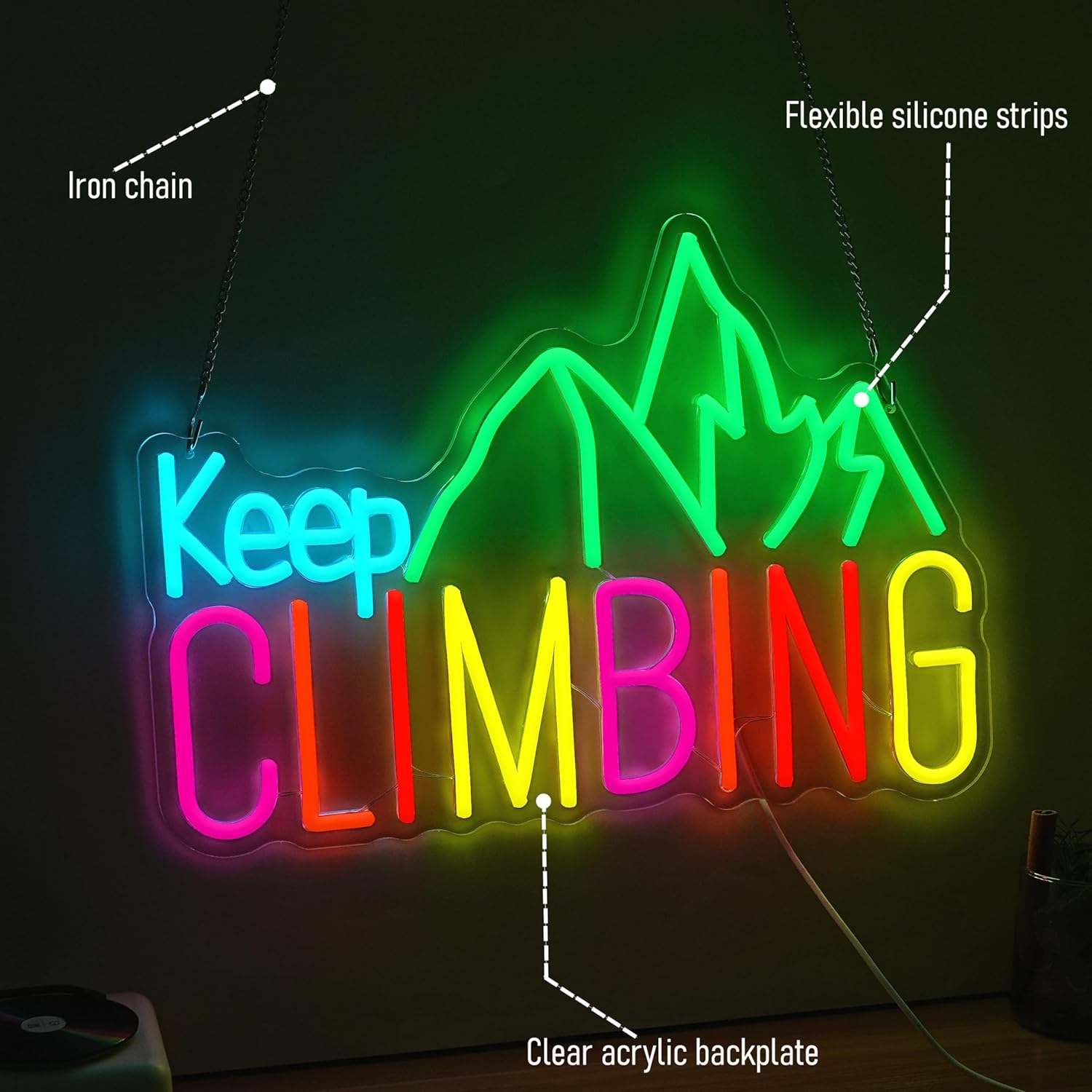 Keep Climbing Neon Sign USB Le – Garden Lighting Decor recenzja i cena