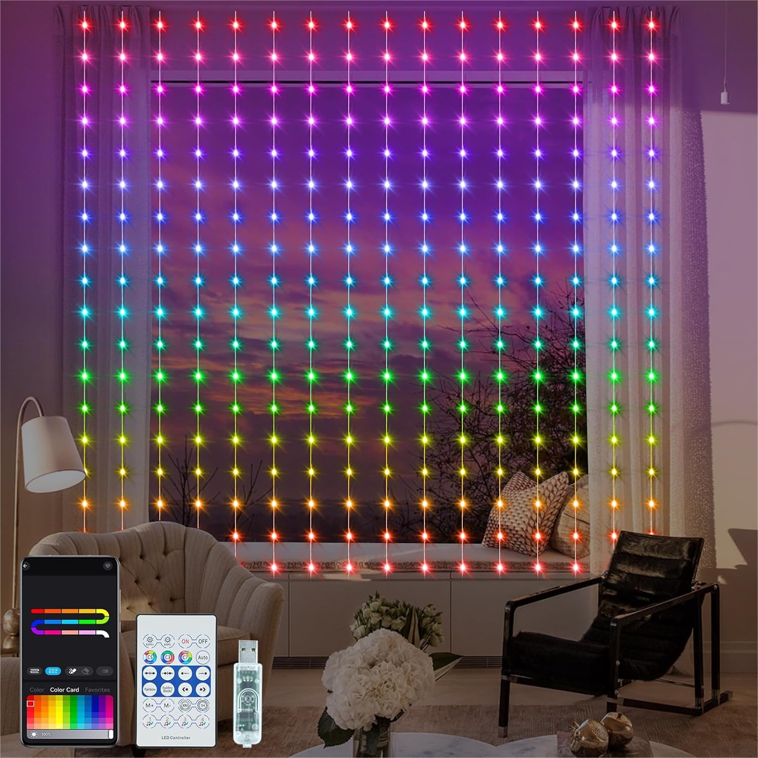 Smart Curtain Lights RGB 5050  – Garden Lighting Decor recenzja i cena